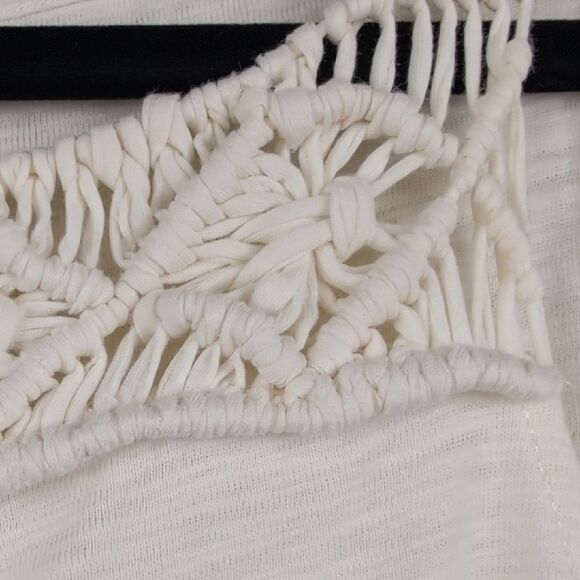 Ralph Lauren Cream Cotton Slub Crocheted Macrame Women's Camisole Top Size M - Picture 8 of 10